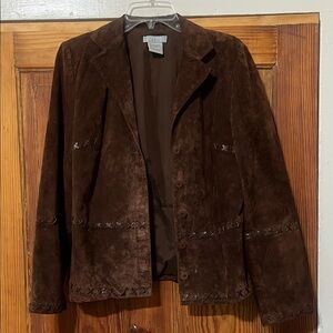 Vintage Suede Blazer in Rich Brown